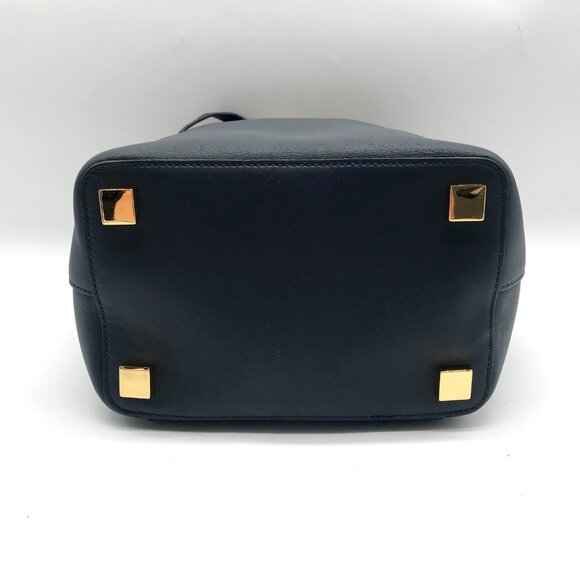 Michael Kors Miranda Adjustable Drawstring Dark Navy Bucket Bag - Picture 5 of 10